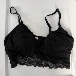 Auden Black Lace Bralette with Scalloped Band